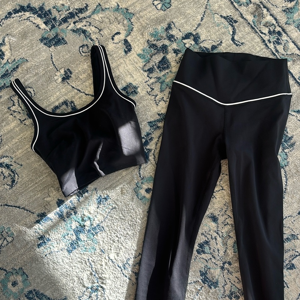 JoyLab Black Leggings with White Trim